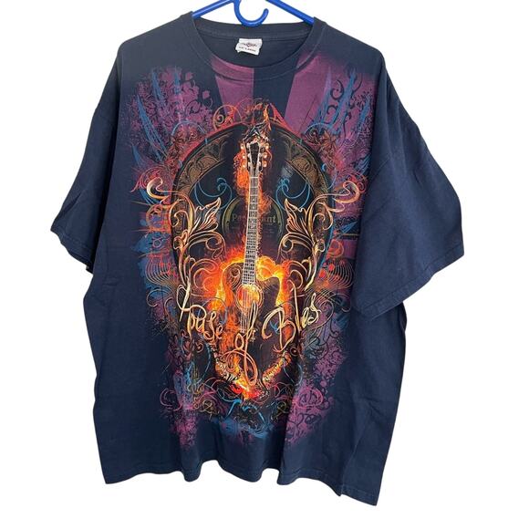 MENS HOUSE OF BLUES ORLANDO AOP GUITAR PRINT Y2K SHIRT SIZE XXL ALL OVER PRINT - Picture 2 of 10